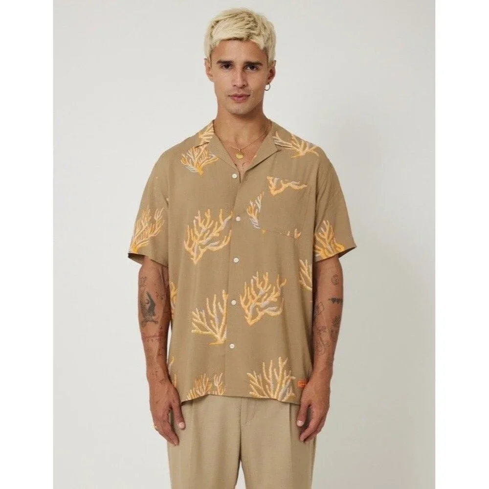 Scotch & Soda Amsterdam Men's All Over Print Short Sleeve Button up Shirt XL
